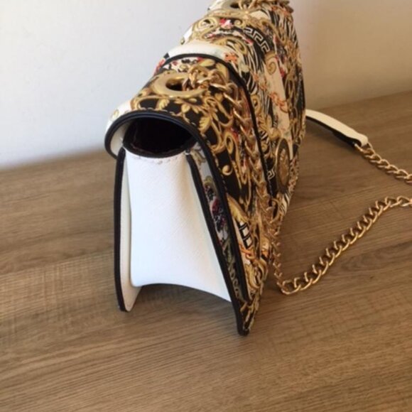 Aldo Tiger Queen Bag Black and Gold Baroque Shoulder Crossbody Bag NWOT - Picture 7 of 8